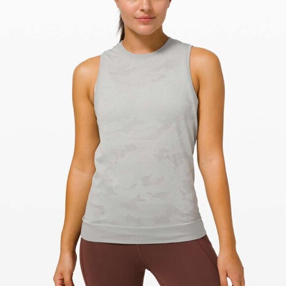 Lululemon Swiftly Breathe Muscle Tank Vented Camo Silver Drop / Vapor - Picture 5 of 5